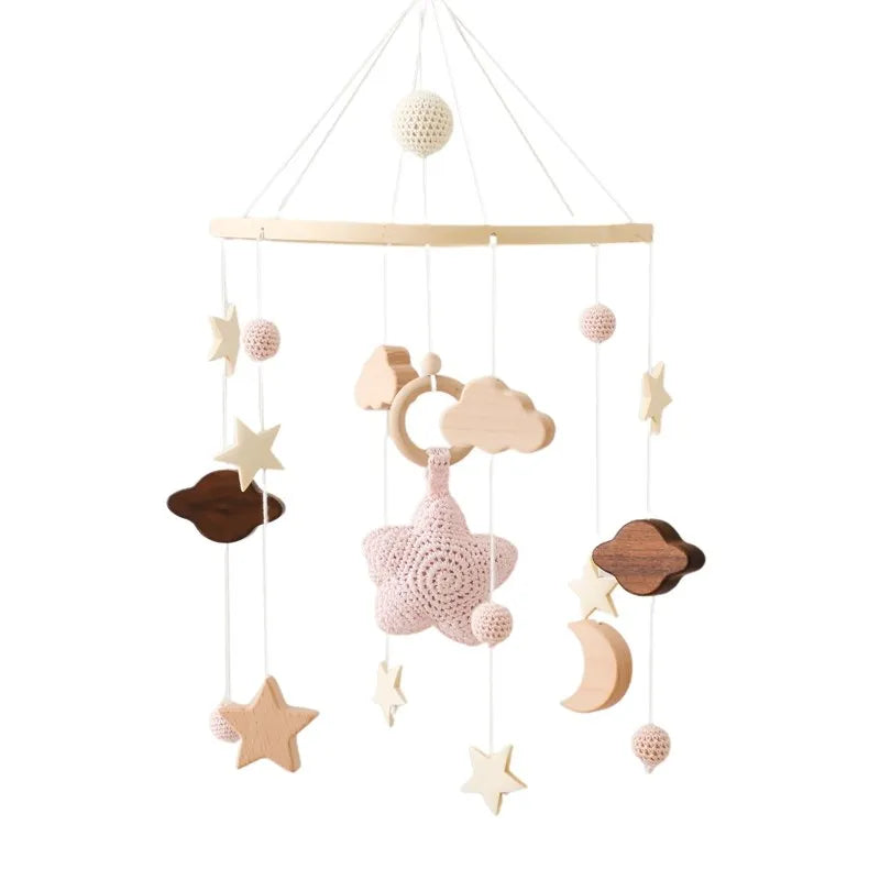 Musical Marvel: Baby Rattle Toy and Wooden Mobile for Crib Bed - Newborn Music Box, Bed Bell Hanging, Perfect Infant Crib Entertainment. - AGTC