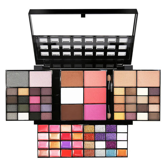 74-Color Makeup Set: Eyeshadow & Lip Gloss Combo - AGTC
