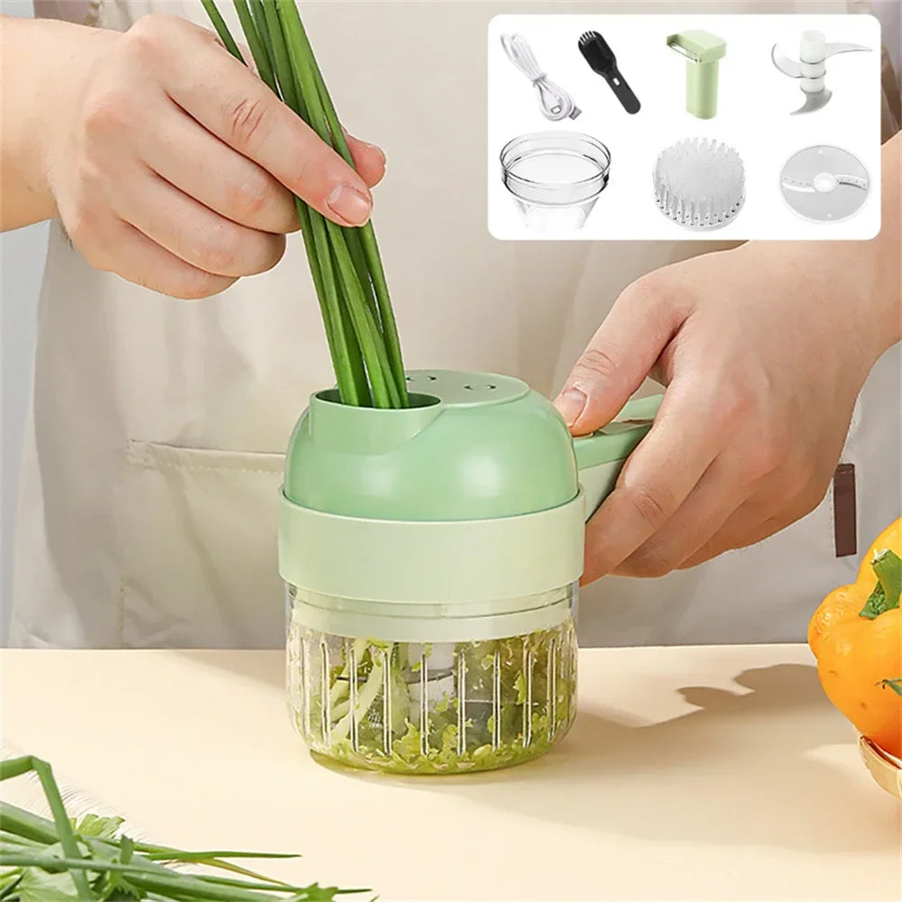 Versatile 4-in-1 Food Processor: Masher, Grinder & Veggie Cutter - AGTC