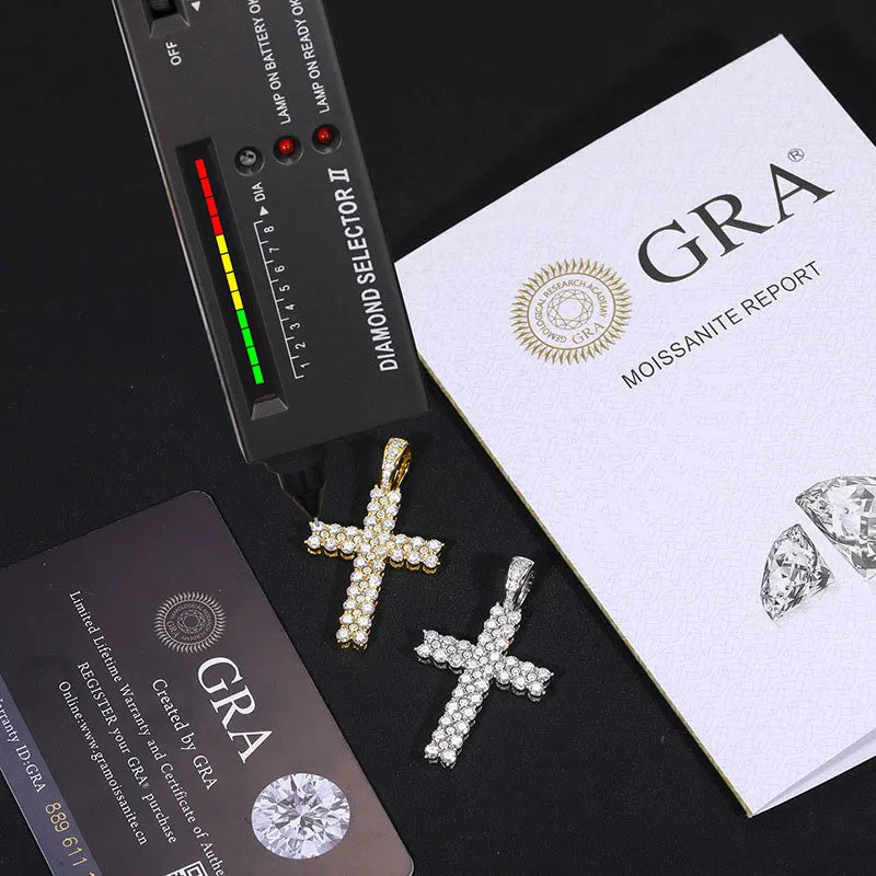 GRA certified cross necklace