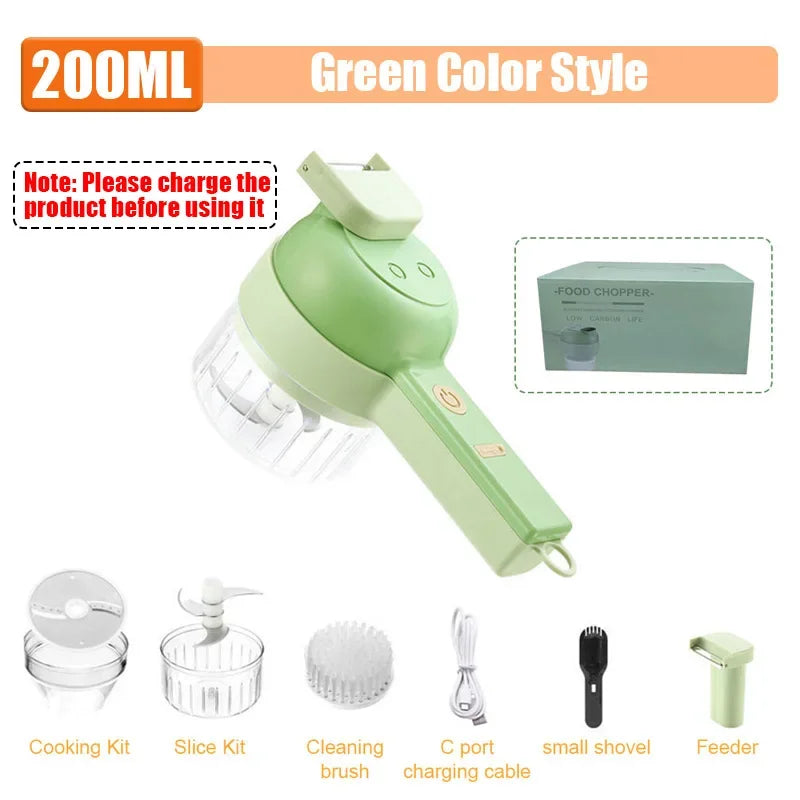 Versatile 4-in-1 Food Processor: Masher, Grinder & Veggie Cutter - AGTC