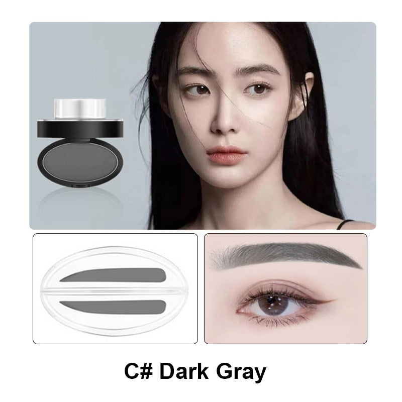 Eyebrow Powder Stamp Tint Stencil Kit | Waterproof, Professional Makeup, Easy to Use - AGTC