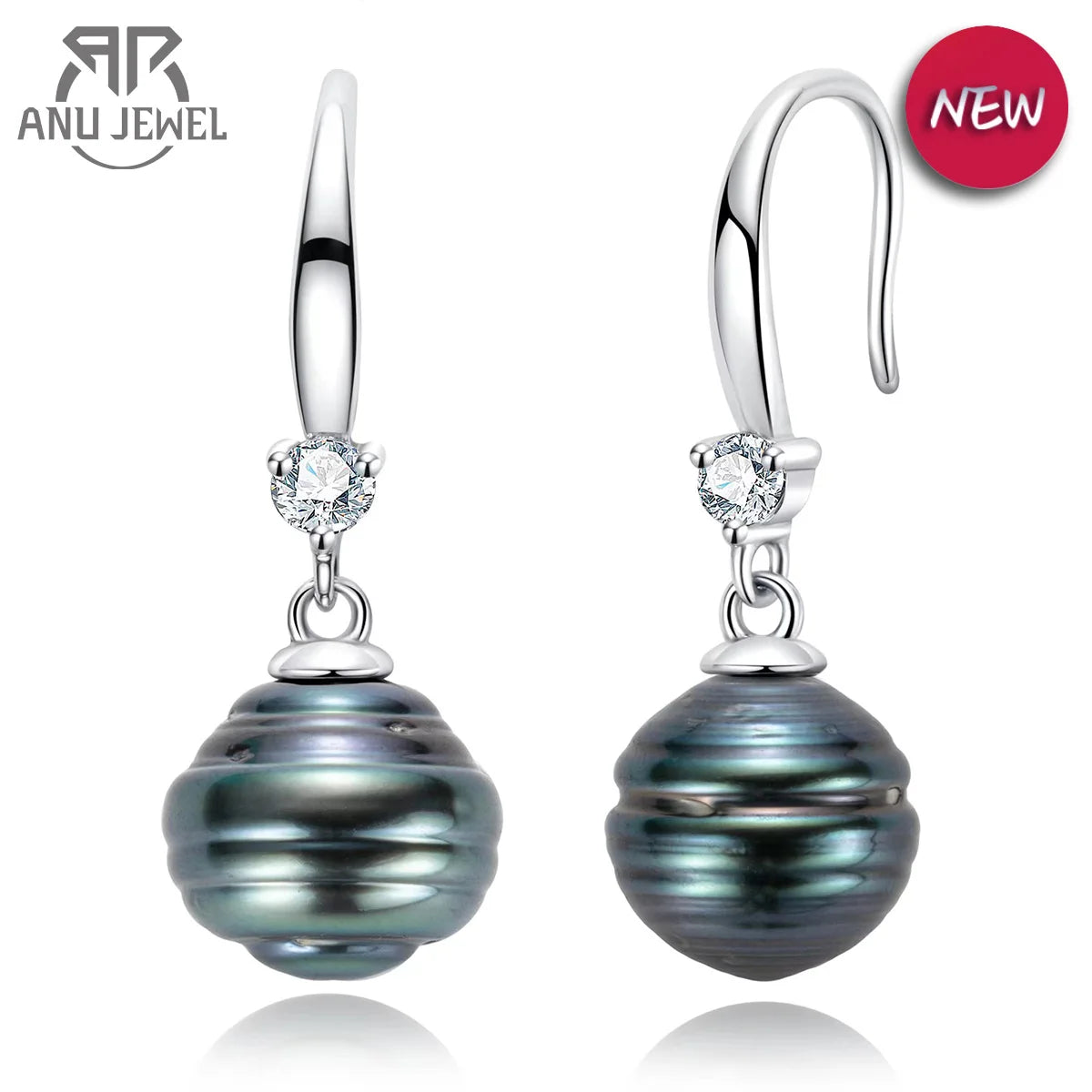 Side view showing sterling silver setting and pearl