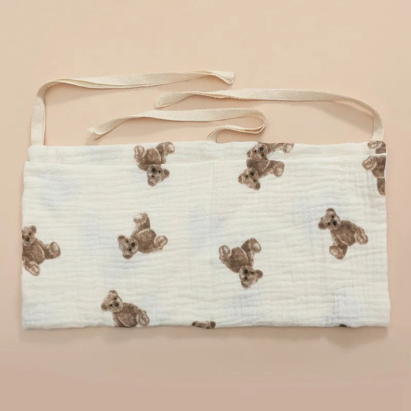 Clutter-Free Convenience: Baby Bedside Hanging Storage Bag - Double Layer Cotton Organizer with Pockets for Stroller, Diapers, Toys, Tissues, a Multipurpose Accessory. - AGTC