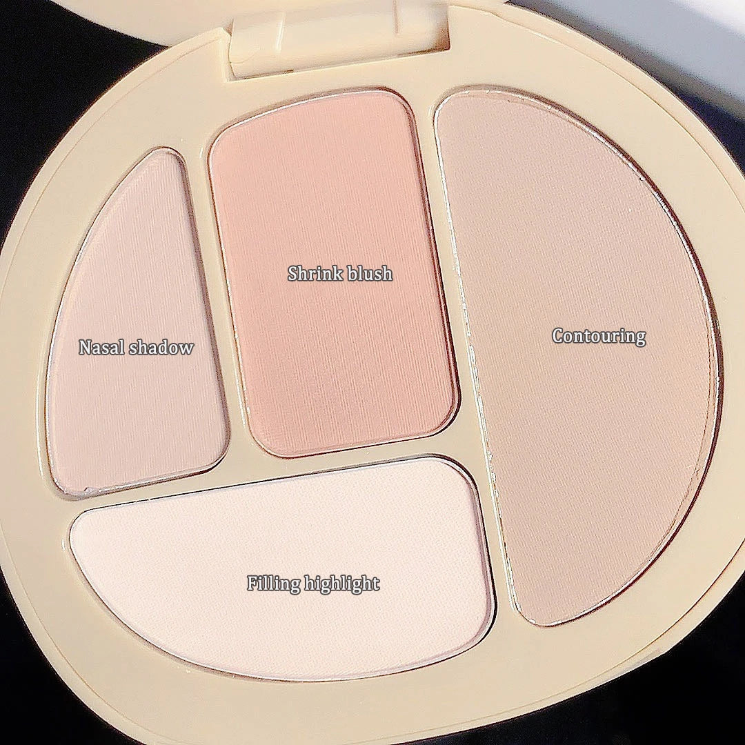 Sculpt & Glow: 4-Color Matte Bronzer/ highlighter Palette - Sweatproof 3D Face Contour - AGTC