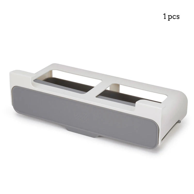 Space-Saving Elegance: Self-adhesive Spice Organizer Rack - Conveniently Tucked Under Desk Drawers for Hidden Kitchen Supplies Storage. A Tidy Solution for Your Culinary Delights! - AGTC