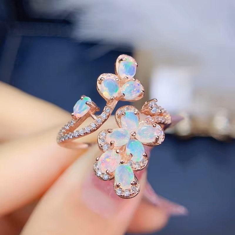 Opal gemstone reflecting light