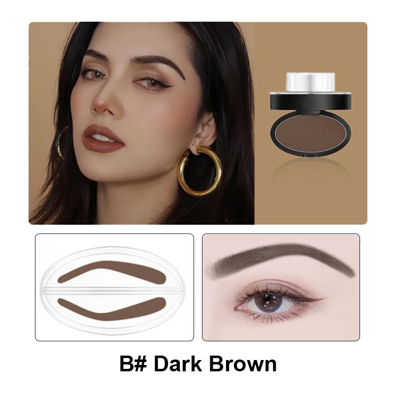 Eyebrow Powder Stamp Tint Stencil Kit | Waterproof, Professional Makeup, Easy to Use - AGTC