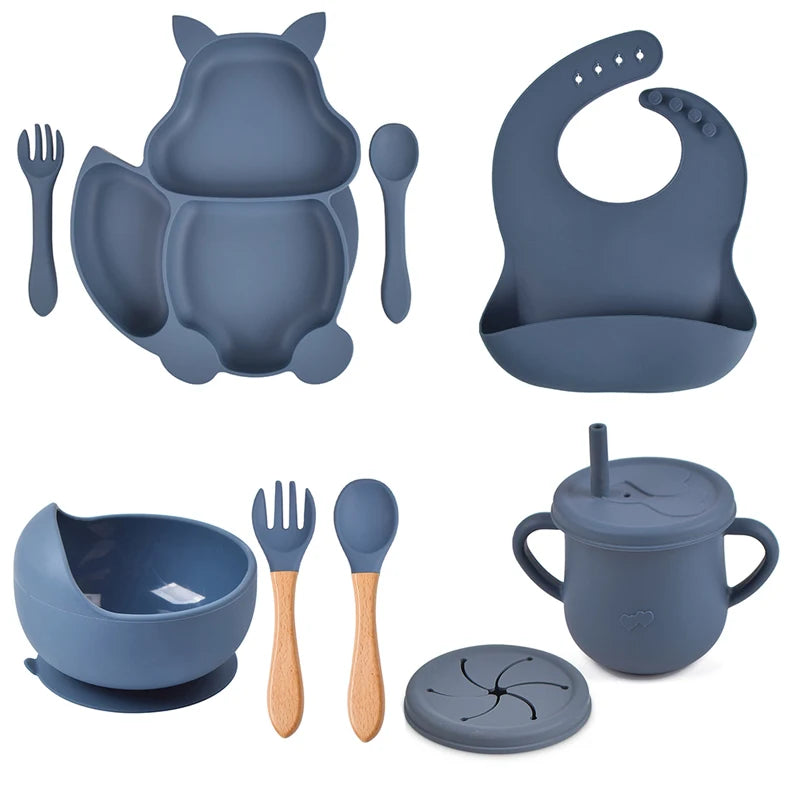 Silicone Baby Dinnerware Set - Sea Green