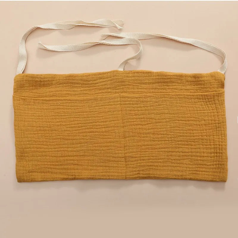 Clutter-Free Convenience: Baby Bedside Hanging Storage Bag - Double Layer Cotton Organizer with Pockets for Stroller, Diapers, Toys, Tissues, a Multipurpose Accessory. - AGTC