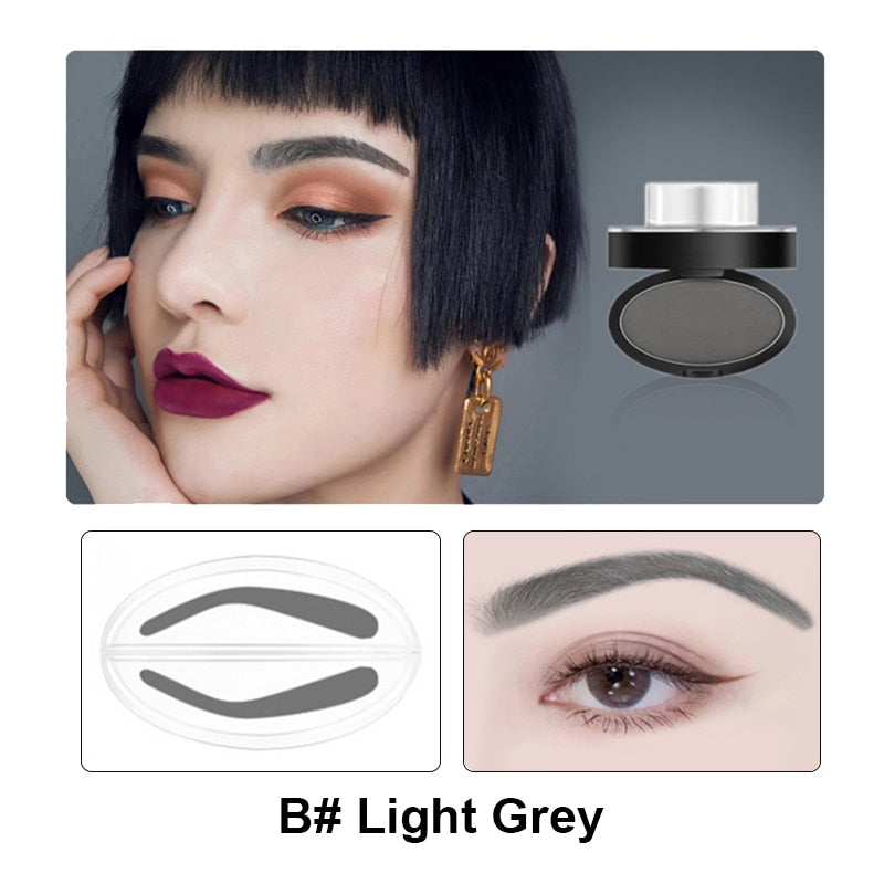 Eyebrow Powder Stamp Tint Stencil Kit | Waterproof, Professional Makeup, Easy to Use - AGTC