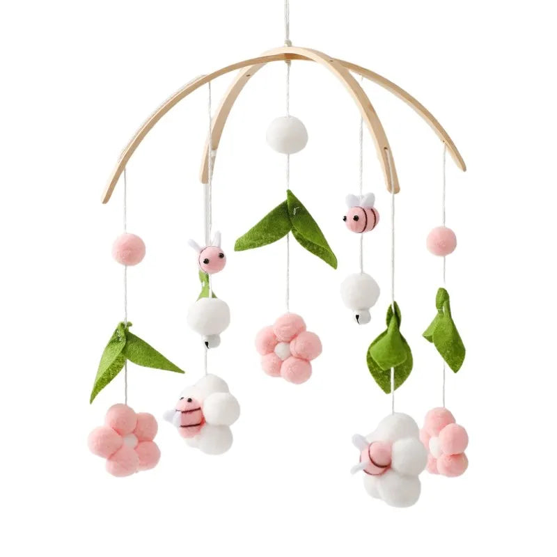 Musical Marvel: Baby Rattle Toy and Wooden Mobile for Crib Bed - Newborn Music Box, Bed Bell Hanging, Perfect Infant Crib Entertainment. - AGTC