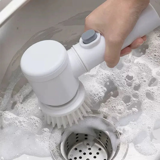 Brush in Action: “Multi-functional Electric Cleaning Brush in use.”