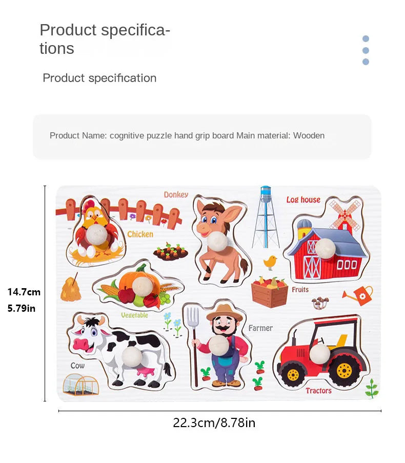 Fun Learning Adventure: Montessori Wooden Toys - Cartoon Animal Dinosaur Wood Puzzle for Baby's Early Education. Educational Jigsaw Fun for Children. - AGTC