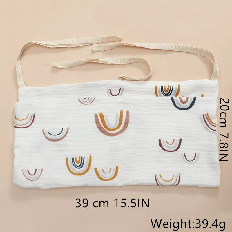 Clutter-Free Convenience: Baby Bedside Hanging Storage Bag - Double Layer Cotton Organizer with Pockets for Stroller, Diapers, Toys, Tissues, a Multipurpose Accessory. - AGTC