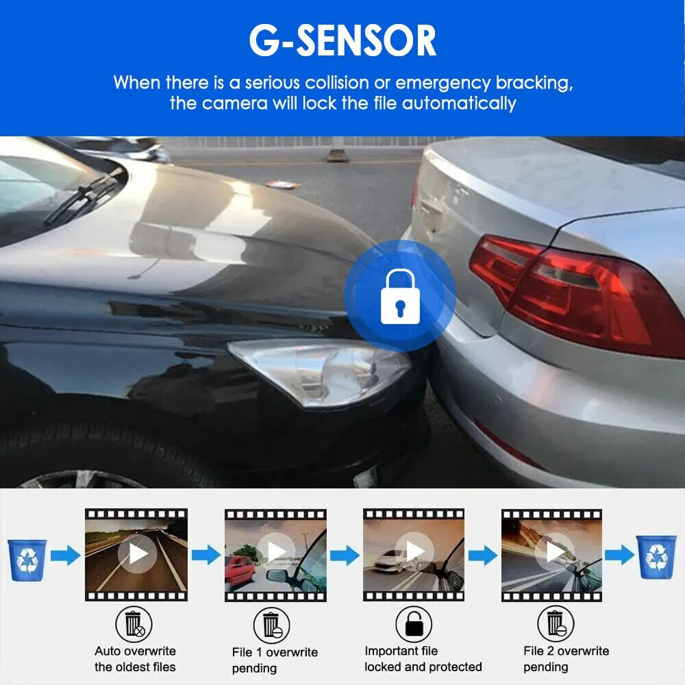 Car DVR Wide-angle 2-record High-definition Night Vision 1080P Driving Recorder - AGTC