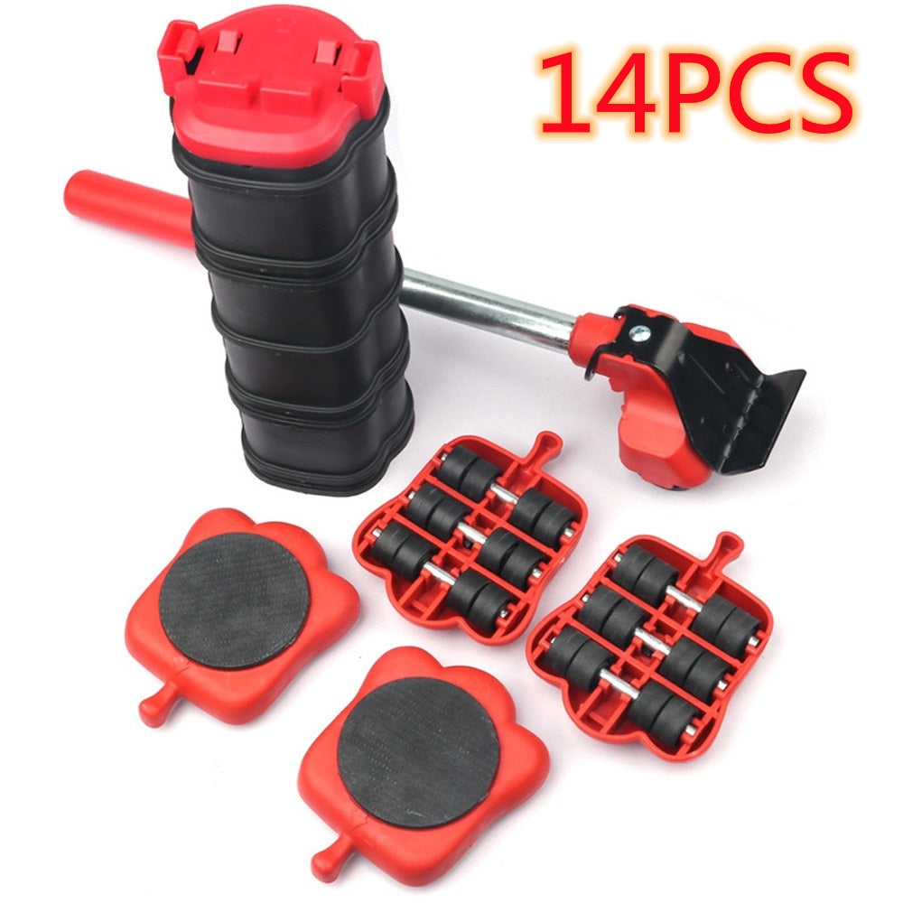 Heavy Duty Furniture Lifter Transport Tool Furniture Mover set 4/14 Move Roller 1 Wheel Bar for Lifting Moving Furniture Helper - AGTC