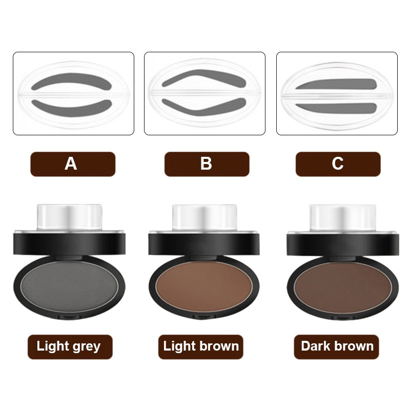 Eyebrow Powder Stamp Tint Stencil Kit | Waterproof, Professional Makeup, Easy to Use - AGTC