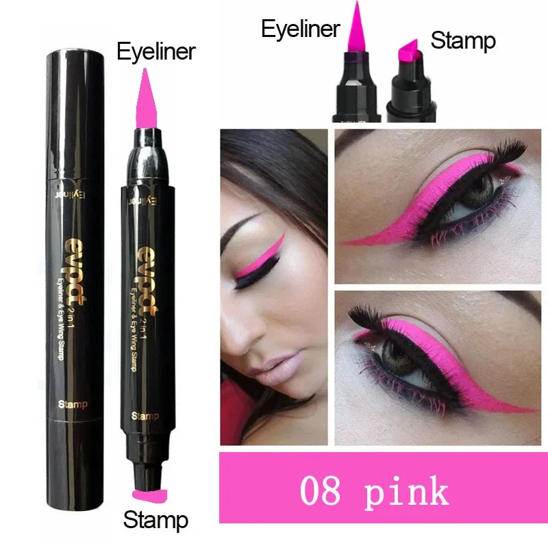 Winged Perfection: 2-in-1 Liquid Eyeliner with Double-Headed Stamp for Effortless Glam - AGTC
