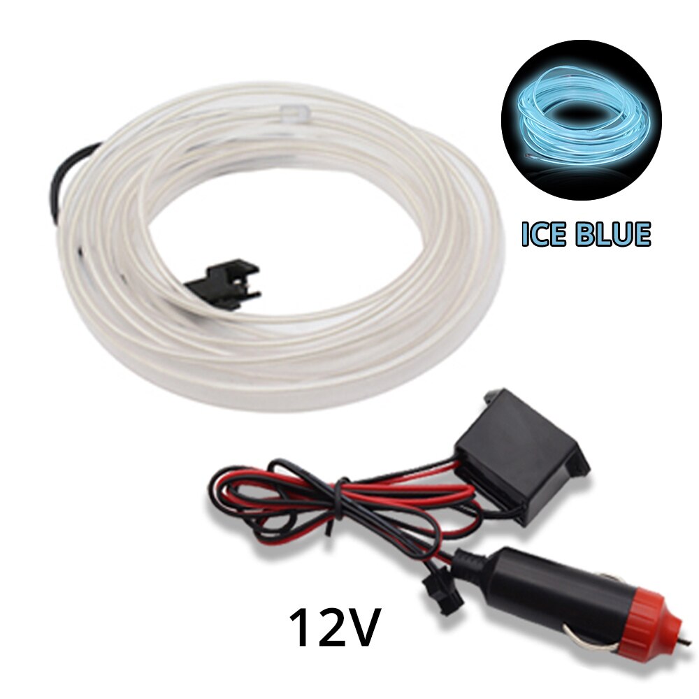 5M USB lamp Universal Car Interior Lighting LED Strip Decoration Garland Wire Rope Tube Line Flexible Neon Lights with USB Drive - AGTC