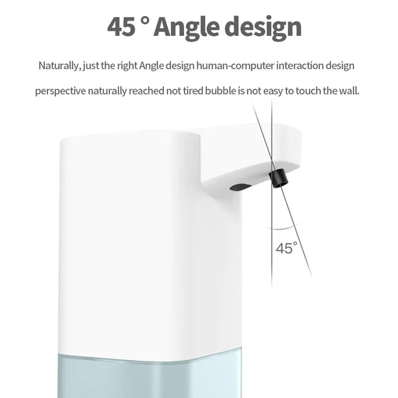 Foam Dispensing: “Rich foam being dispensed from the soap dispenser.”