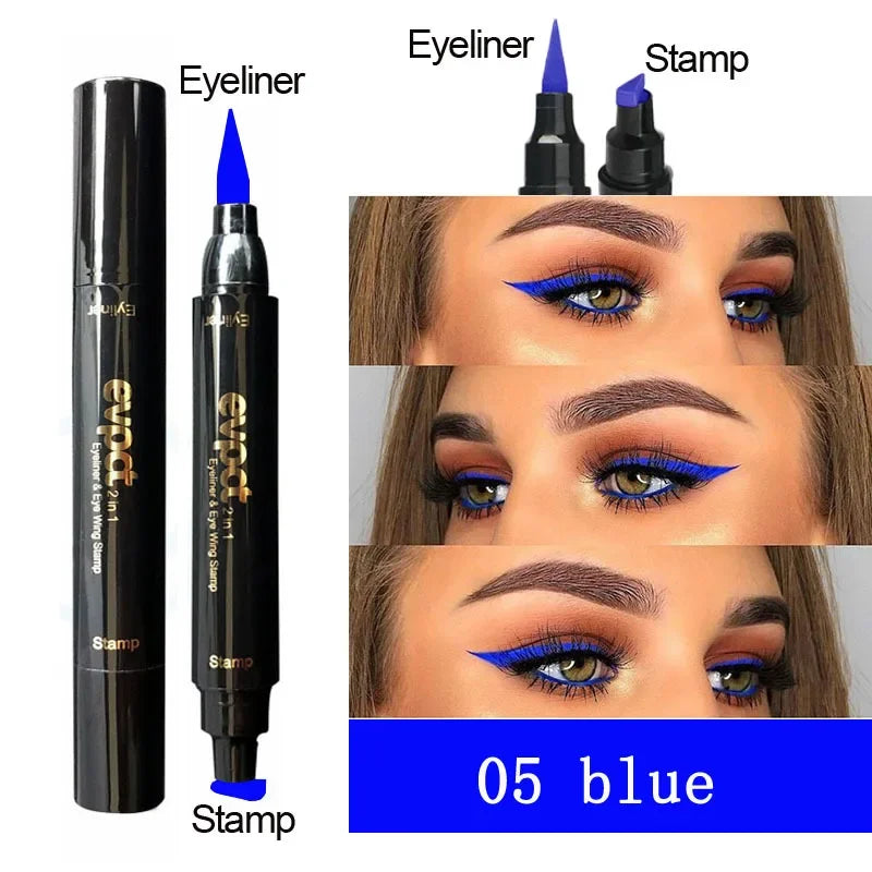 Winged Perfection: 2-in-1 Liquid Eyeliner with Double-Headed Stamp for Effortless Glam - AGTC