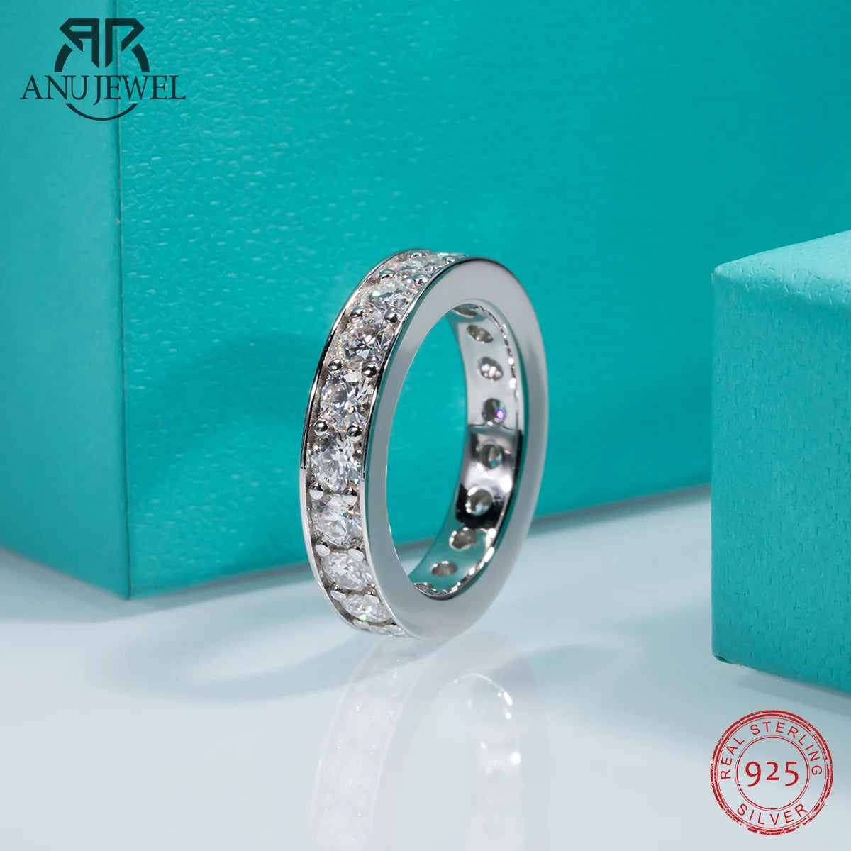 AnuJewel 3.5mm Moissanite Wedding Band