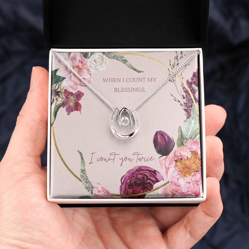 Lucky in Love: White Gold Necklace with Dancing Cubic Zirconia and Crystals - AGTC