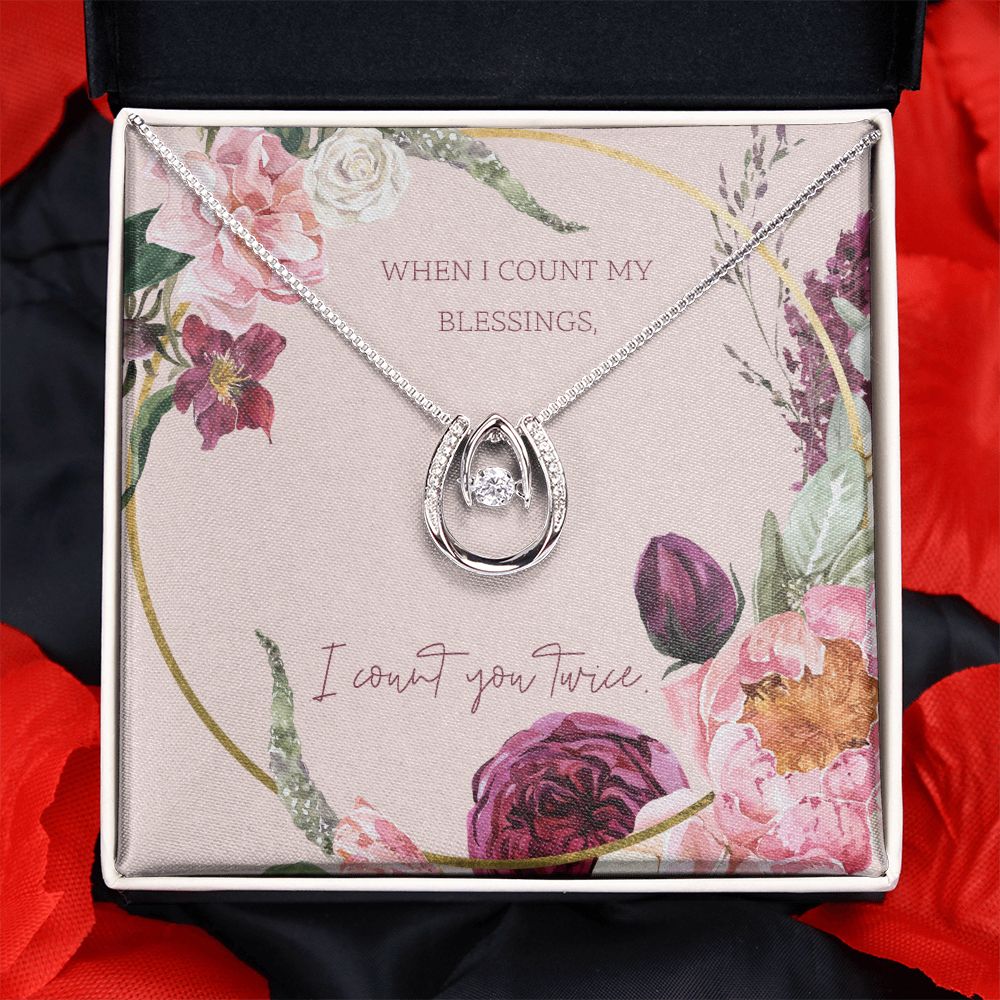 Lucky in Love: White Gold Necklace with Dancing Cubic Zirconia and Crystals - AGTC