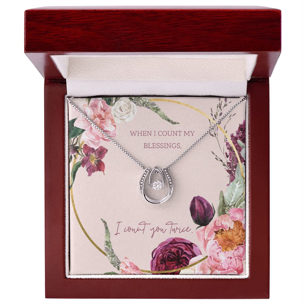 Lucky in Love: White Gold Necklace with Dancing Cubic Zirconia and Crystals - AGTC