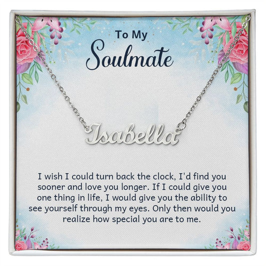 Cute necklace with customised name with a message to your love. - AGTC
