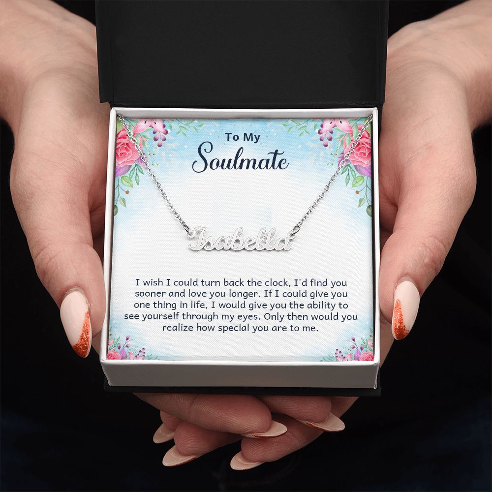 Cute necklace with customised name with a message to your love. - AGTC
