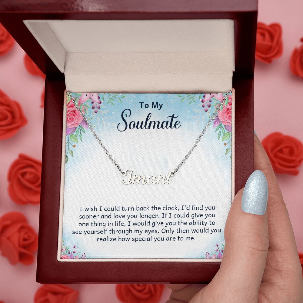 Cute necklace with customised name with a message to your love. - AGTC