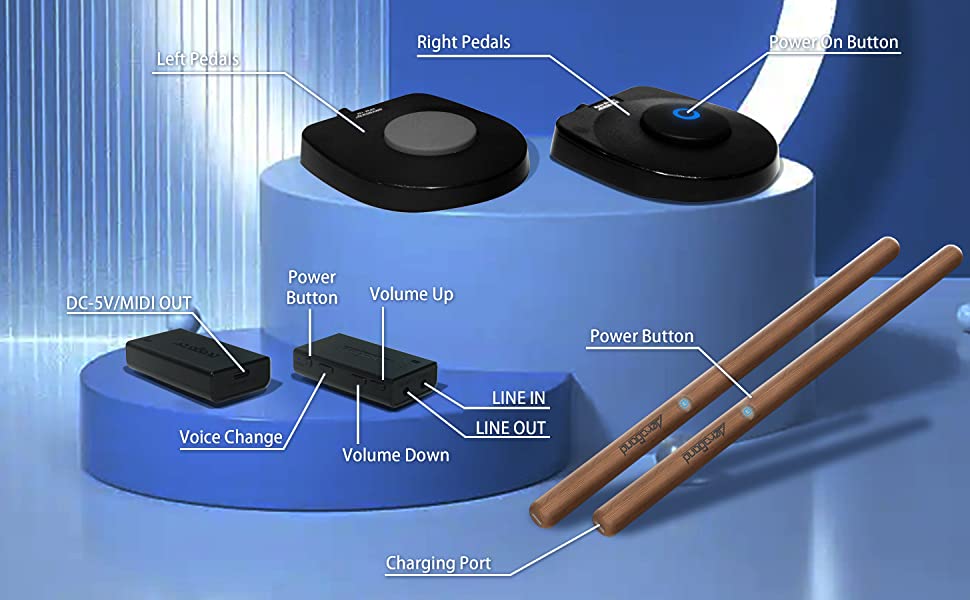 Aeroband PocketDrum 2 Plus Electronic Drum Set | Learn to Play Drums Anywhere - AGTC