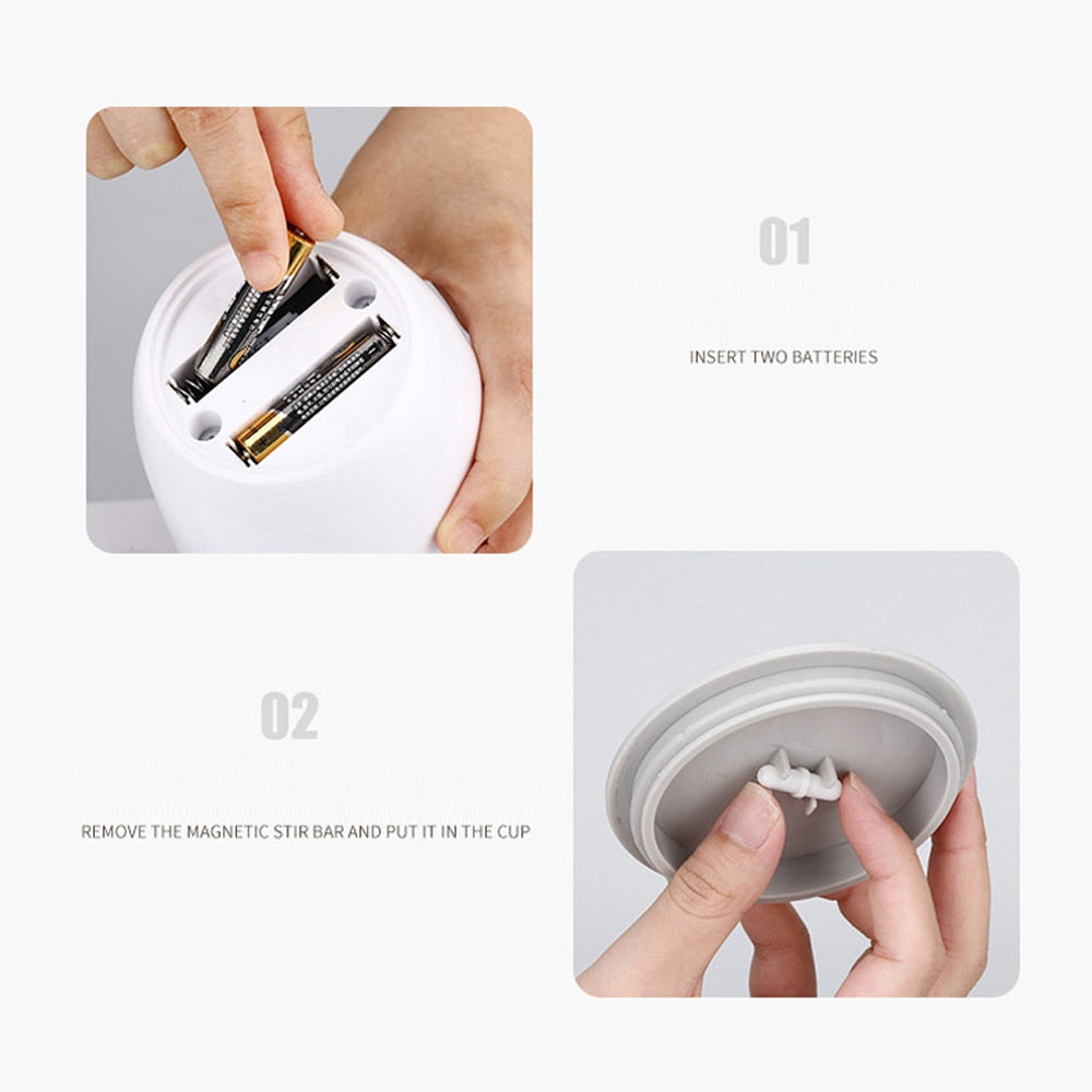 Rechargeable Automatic Magnetic Stirring Mug - Lazy Coffee Mug with Lid for Home, Office, and Travel - AGTC