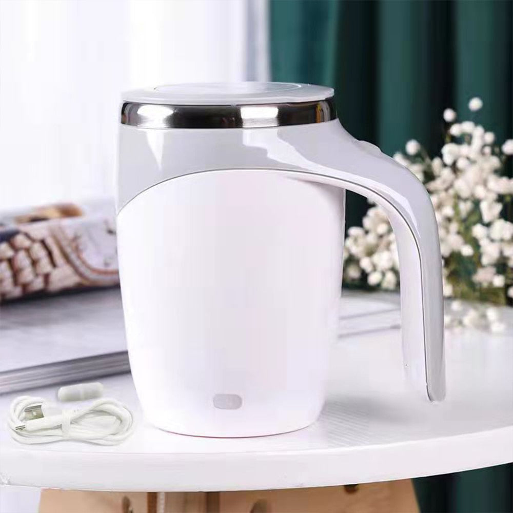 Rechargeable Automatic Magnetic Stirring Mug - Lazy Coffee Mug with Lid for Home, Office, and Travel - AGTC