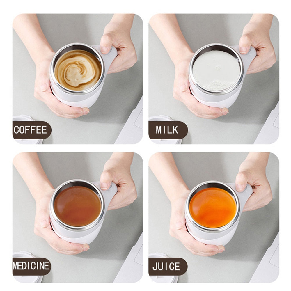 Rechargeable Automatic Magnetic Stirring Mug - Lazy Coffee Mug with Lid for Home, Office, and Travel - AGTC
