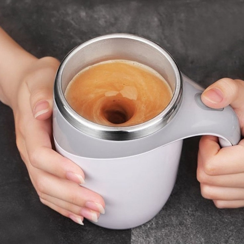 Rechargeable Automatic Magnetic Stirring Mug - Lazy Coffee Mug with Lid for Home, Office, and Travel - AGTC