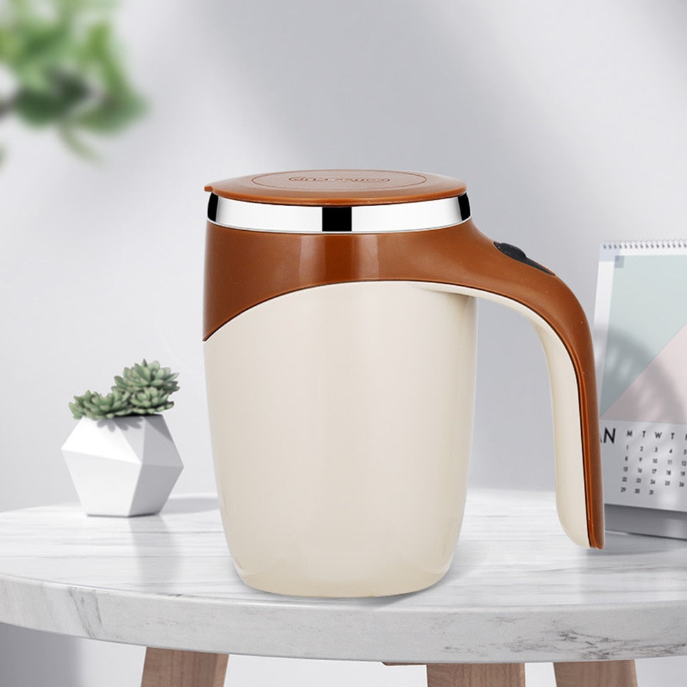 Rechargeable Automatic Magnetic Stirring Mug - Lazy Coffee Mug with Lid for Home, Office, and Travel - AGTC