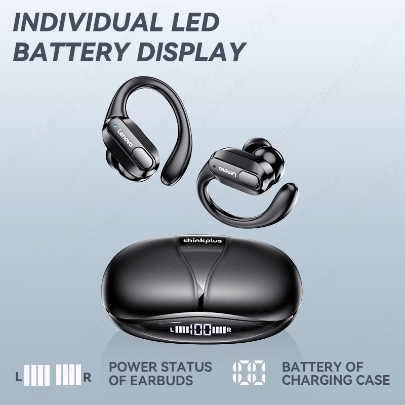 Lenovo XT80 Bluetooth 5.3 Earphones True Wireless Headphones with Mic Button Control Noise Reduction Earhooks Waterproof Headset - AGTC