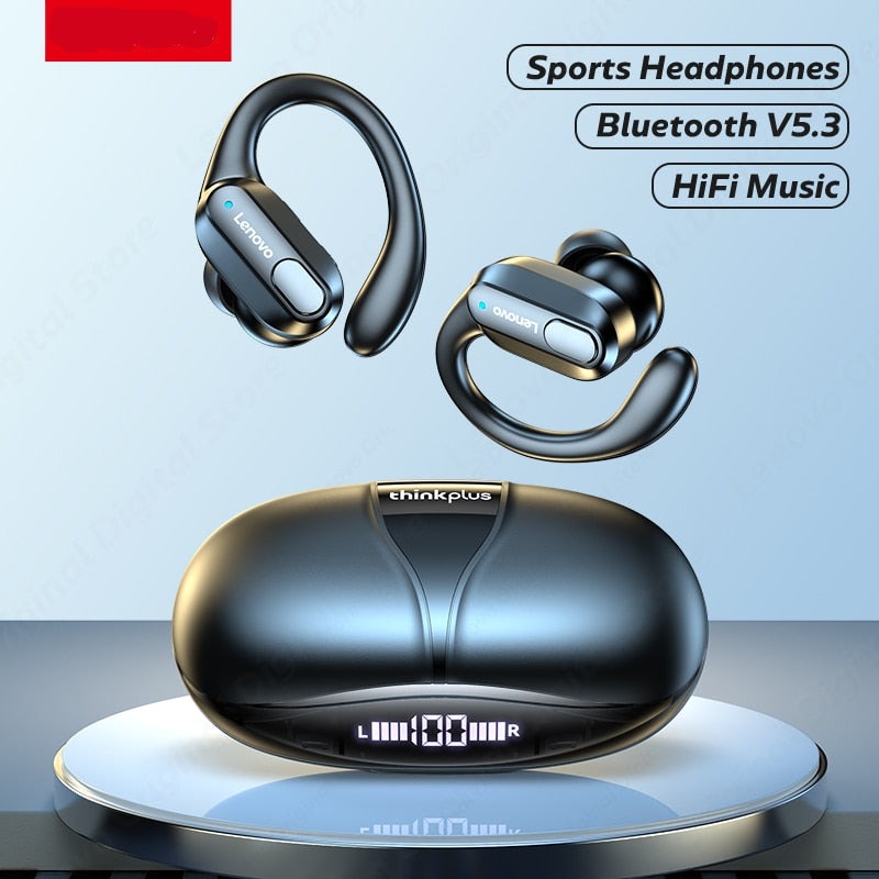 Lenovo XT80 Bluetooth 5.3 Earphones True Wireless Headphones with Mic Button Control Noise Reduction Earhooks Waterproof Headset - AGTC