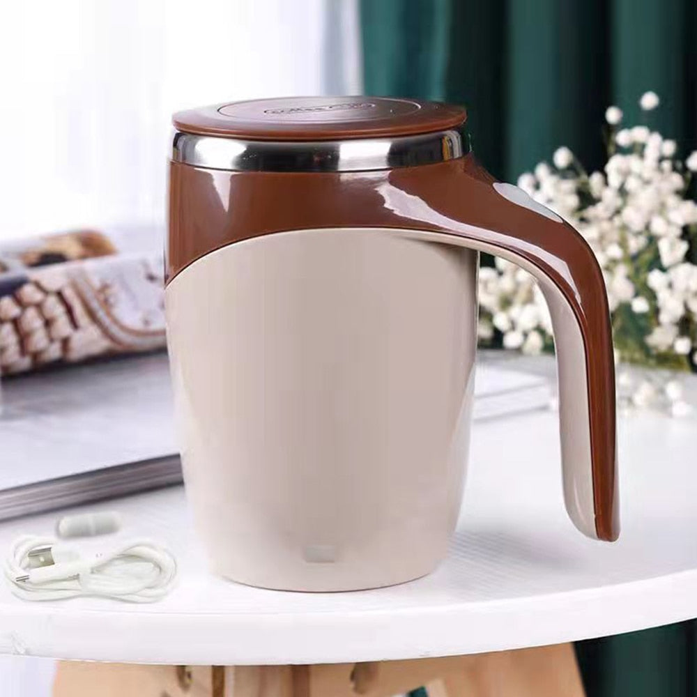 Rechargeable Automatic Magnetic Stirring Mug - Lazy Coffee Mug with Lid for Home, Office, and Travel - AGTC