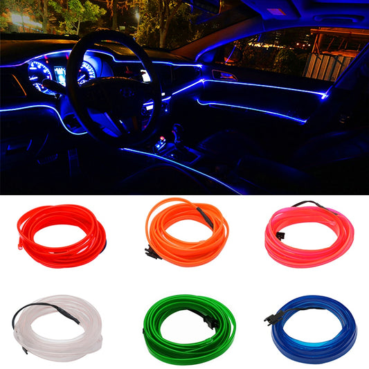 5M USB lamp Universal Car Interior Lighting LED Strip Decoration Garland Wire Rope Tube Line Flexible Neon Lights with USB Drive - AGTC