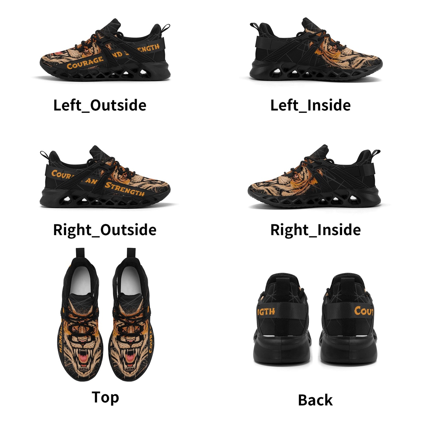 Eye Of The Tiger | Men's New Elastic Sport Sneakers - Comfortable, Breathable, and Stylish - AGTC