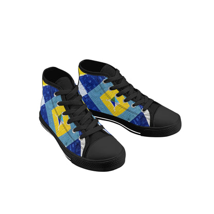 Splash Mosaic Kids High-Top Canvas Shoes | Stylish, Comfortable, and Durable - AGTC