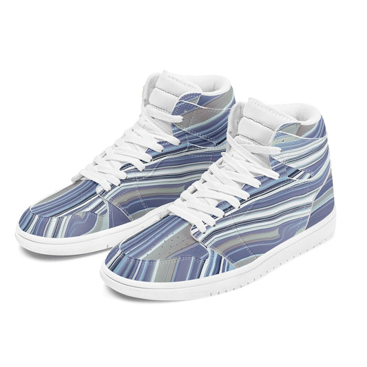 Marbled Men's High-Top Skateboard Sneakers | Durable and Comfortable - AGTC