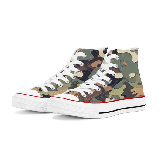 Camo | Womens Classic High Top Canvas Shoes - AGTC
