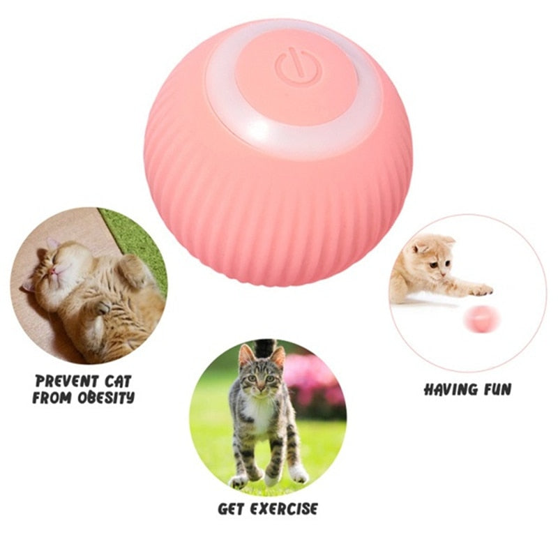 Smart Cat Toys Automatic Rolling Ball Electric Cat Toys Interactive For Cats Training Self-moving Kitten Toys Pet Accessories - AGTC