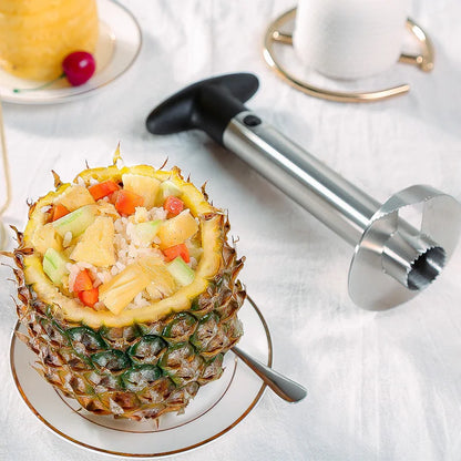 Effortless Pineapple Slicing with Stainless Steel Tool