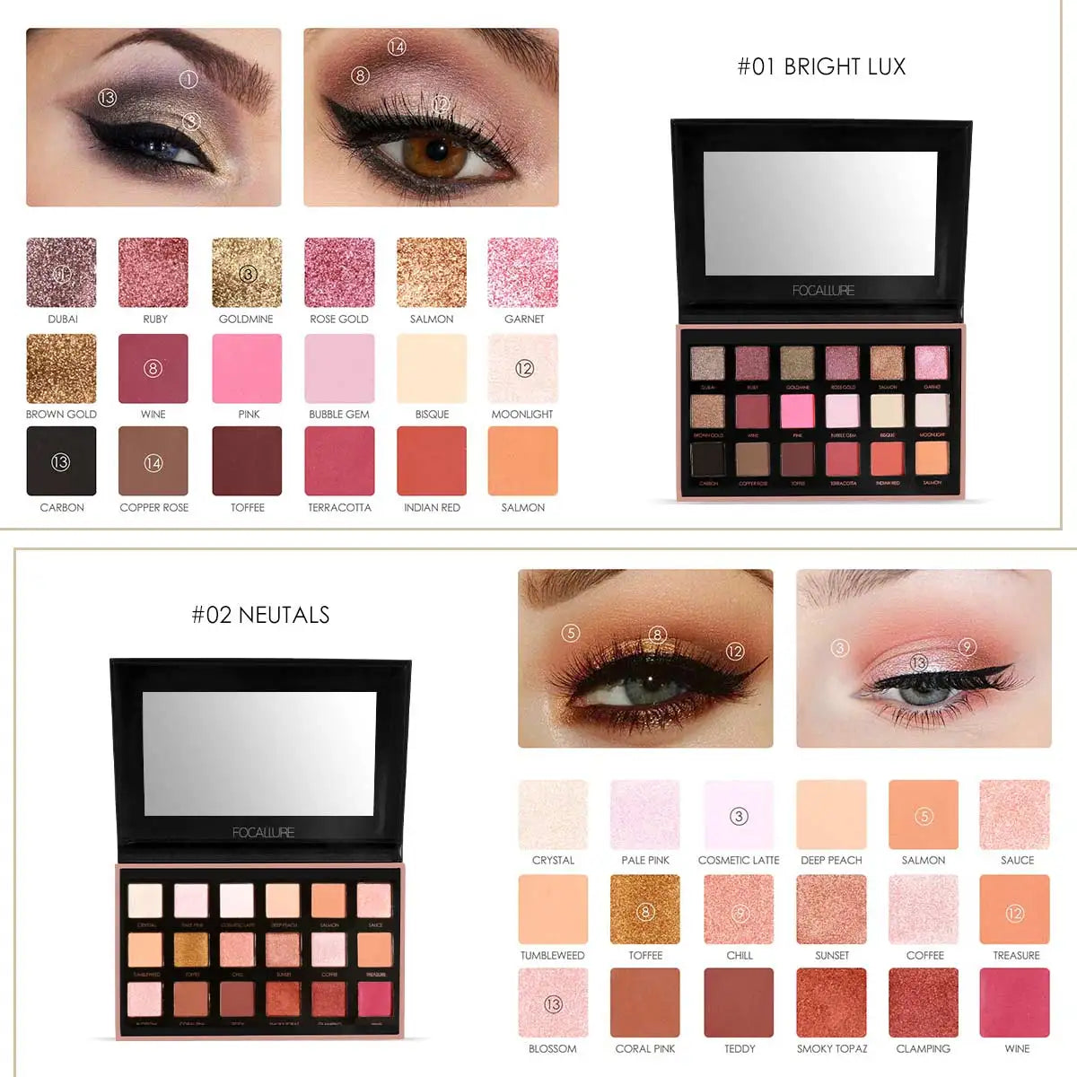 Nude Elegance: 18 Colors Matte Shimmer Eyeshadow Palette - Perfect for Glittery Smoky Eyes and Elegant Nude Makeup - AGTC
